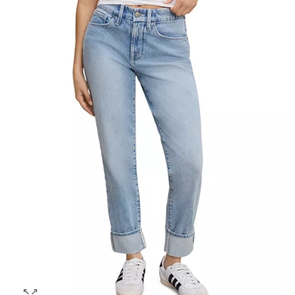 NWT Good American Light Blue Boyfriend Jeans
